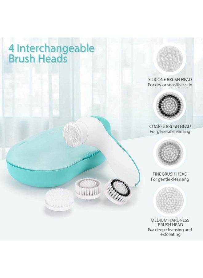 Rechargeable Facial Cleansing Spin Brush Set With 4 Exfoliating Brush Heads Complete Face Spa System By Clsevxy Waterproof Face Scrubber For Gentle Exfoliation And Deep Scrubbing
