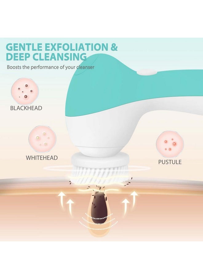 Rechargeable Facial Cleansing Spin Brush Set With 4 Exfoliating Brush Heads Complete Face Spa System By Clsevxy Waterproof Face Scrubber For Gentle Exfoliation And Deep Scrubbing