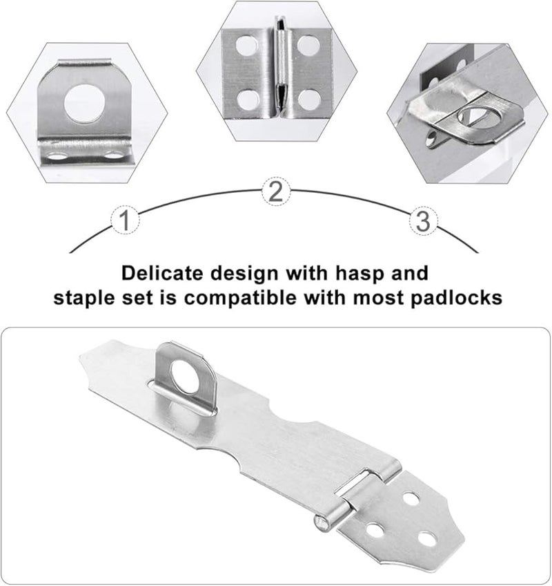 Heavy Duty Stainless Steel Padlock Hatch Latch Easy Install Security Door Lock - Image 3