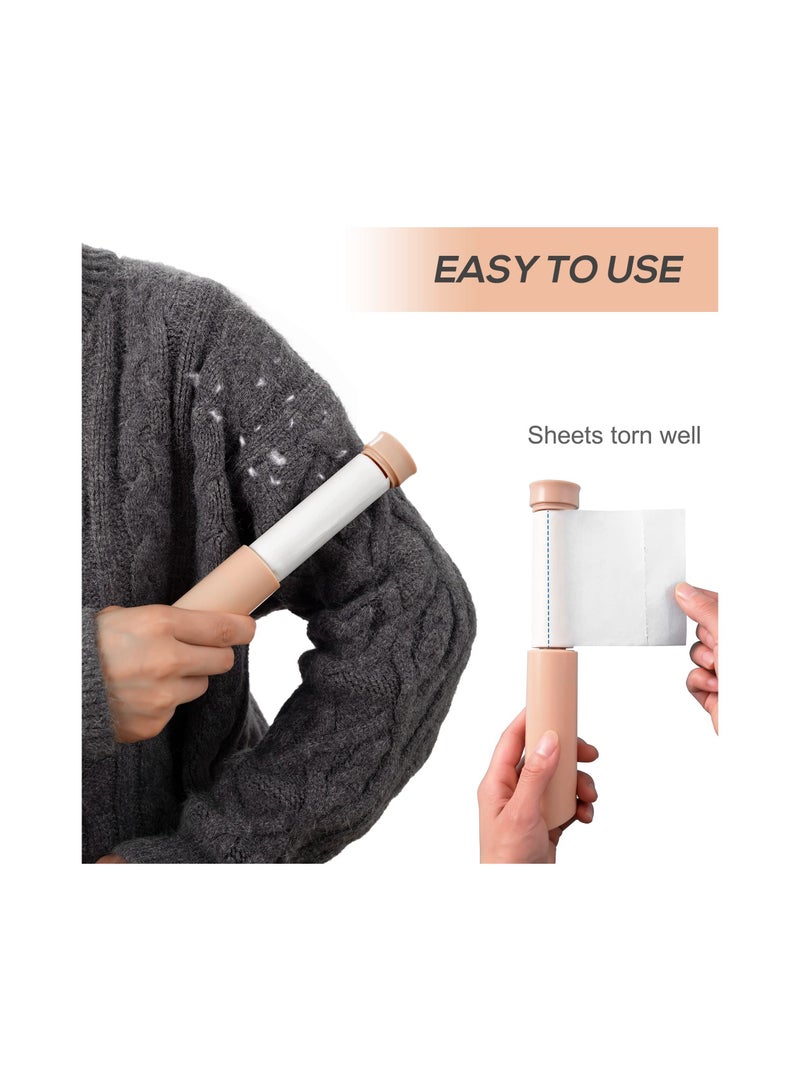 Retractable Lint Roller Mini Roller for Clothes Extra Sticky  Portable Sticky Travel Refillable Pet Hair Remover Dust with 3 Refills 180 Sheets Remove Hair - Image 3