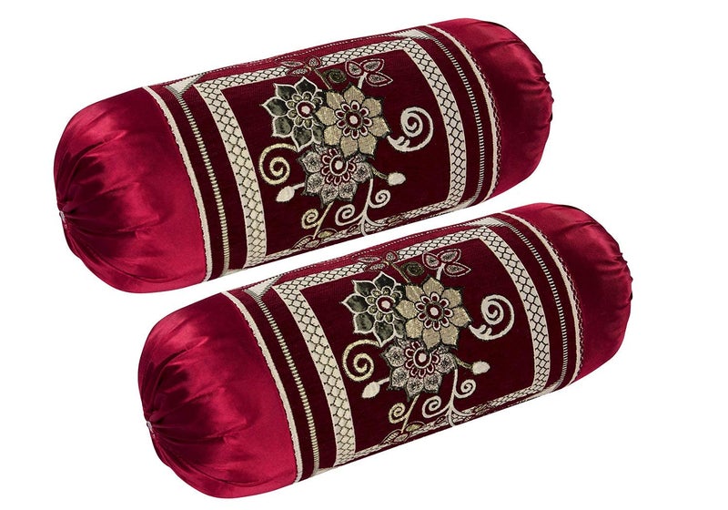 HSR Collection Chenille 220 TC Bolster Cover (Maroon, Standard) - 2 Bolster Cover - Image 5