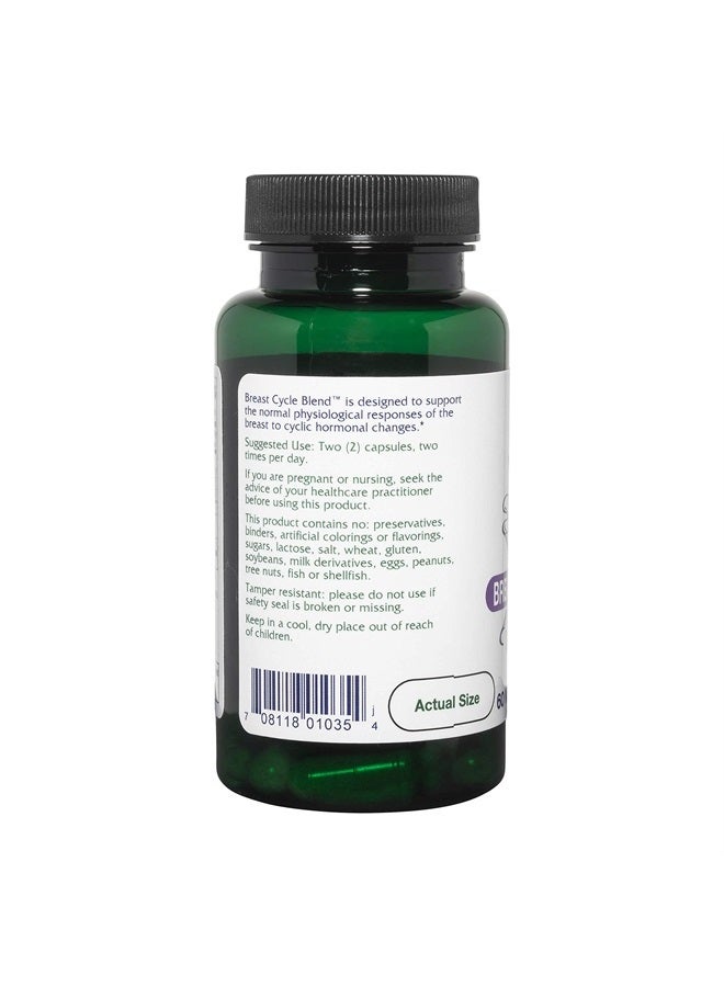 Vitanica Breast Cycle Blend, Breast Cycle Support, Iodine, Borage Seed Oil, Chaste Tree Berry (Vitex), Dandelion, Vegan/Vegetarian, 60 Capsules - Image 2
