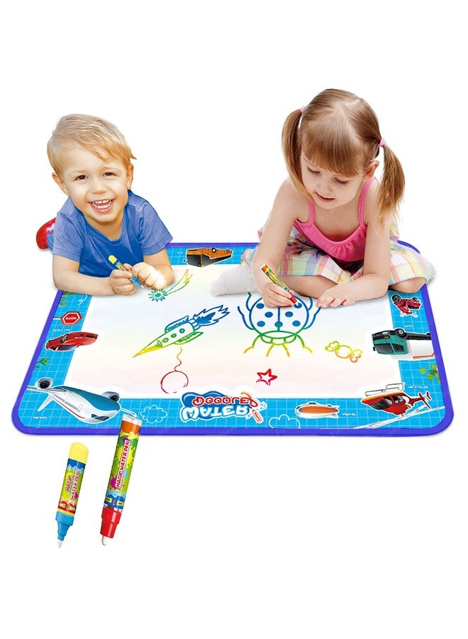 فنبلاست سجادة فن بلاست ماجيك المائية مع عينات ألوان قوس قزح - سجادة تلوين وكتابة وتعلم للأطفال، مقاس كبير للبنات والأولاد والأطفال (74 × 49 سم) - Image 1