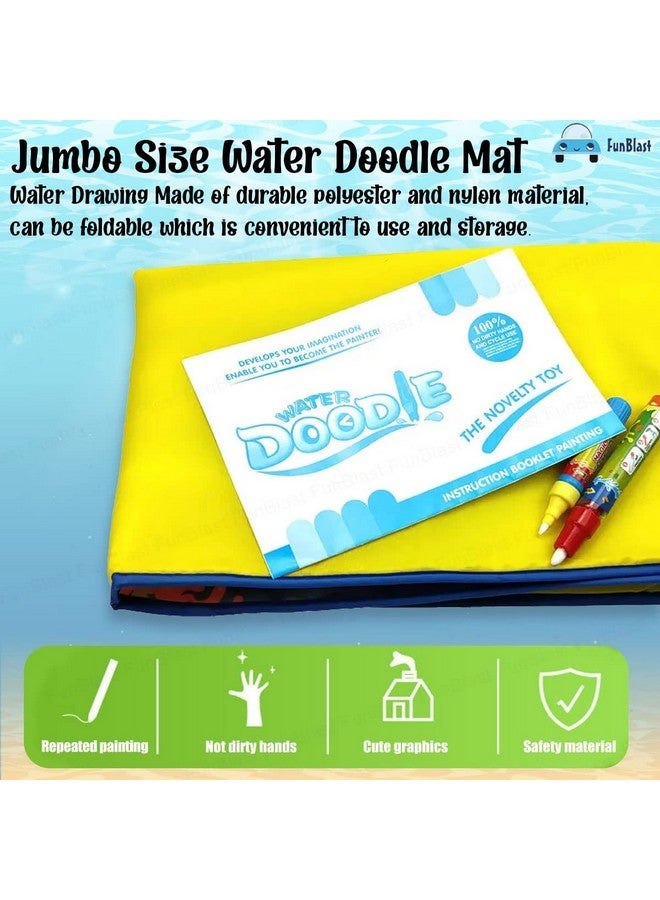 فنبلاست سجادة فن بلاست ماجيك المائية مع عينات ألوان قوس قزح - سجادة تلوين وكتابة وتعلم للأطفال، مقاس كبير للبنات والأولاد والأطفال (74 × 49 سم) - Image 3