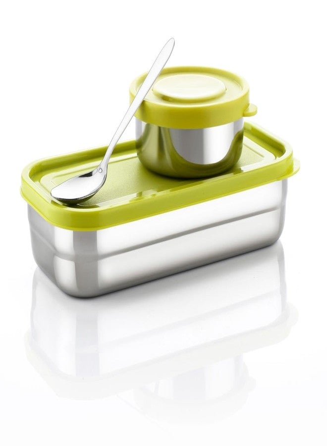 Zipsome Lunch Box with Steel Cutlery | 2 Safe Inner Containers with BPA Free Lids Easy to Carry & Durable Tiffin Box for Office, School, College | Airtight Leak-Proof Lunch Box Multicolor - Image 1