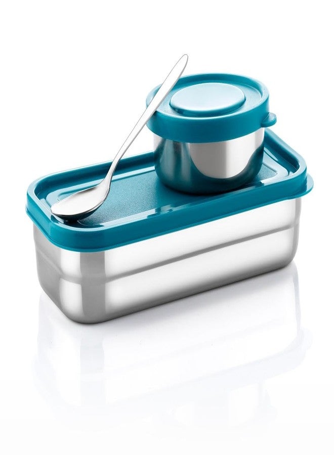 Zipsome Lunch Box with Steel Cutlery | 2 Safe Inner Containers with BPA Free Lids Easy to Carry & Durable Tiffin Box for Office, School, College | Airtight Leak-Proof Lunch Box Multicolor - Image 2