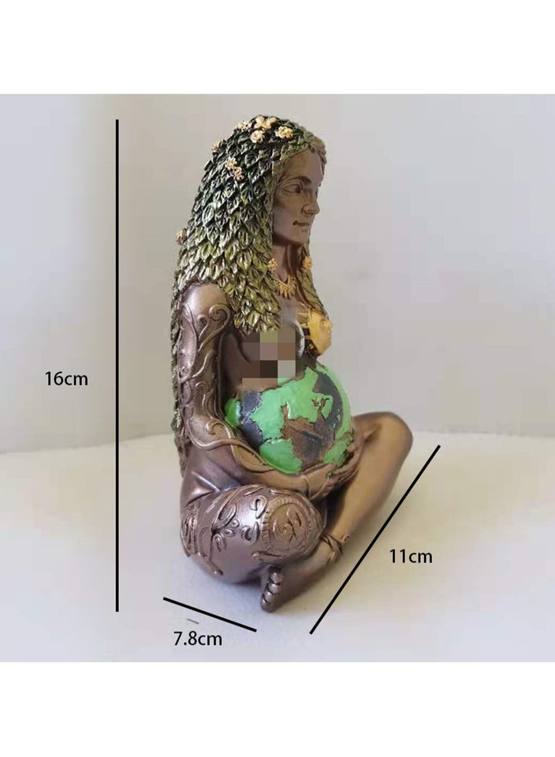 Copper Resin Crafts Mother Earth Statue, European Desktop Decoration, Home Decoration Sculpture Statue - Image 2