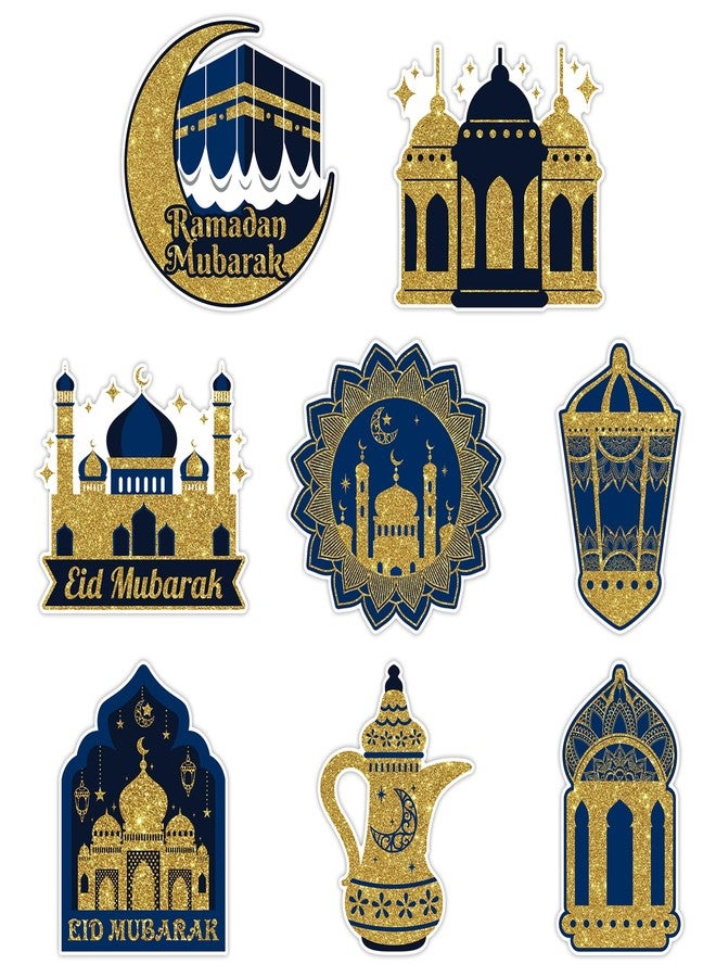 FSHANEE Eid Mubarak DIY Shaped Cut-Outs Party Supplies - Mubarak Kareem Muslim Holiday Party Favors - Ramadan Party Decorations- Set of 24 Counts - Image 1