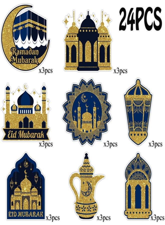 FSHANEE Eid Mubarak DIY Shaped Cut-Outs Party Supplies - Mubarak Kareem Muslim Holiday Party Favors - Ramadan Party Decorations- Set of 24 Counts - Image 2