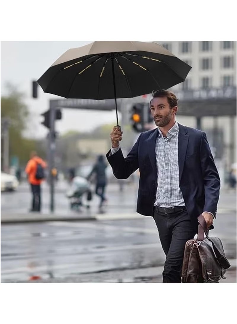 Huitich Fully Automatic Dual-Purpose Umbrella Midsummer Beige - Image 3