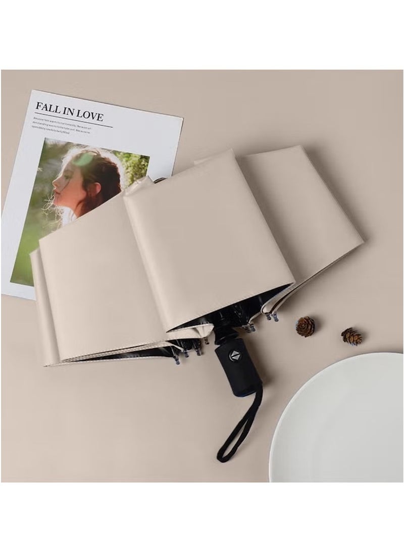 Huitich Fully Automatic Dual-Purpose Umbrella Midsummer Beige - Image 4