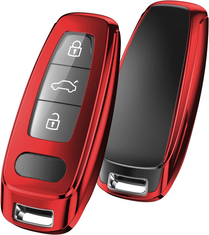 ELOHEI Audi Key Fob Cover - Red TPU Protector - Image 1