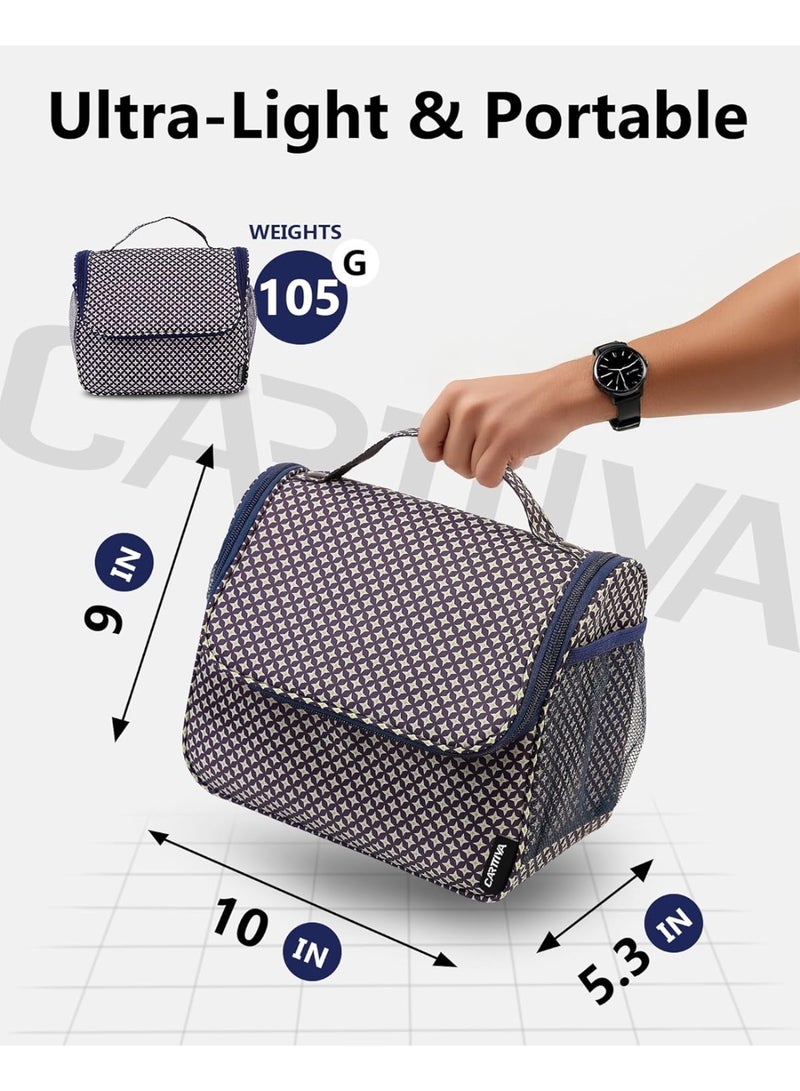 Carttiya Lunch Bag for Women Men Cute Lunch Tote Bags Reusable Insulated Lunch Box 12 Can Large Capacity Reusable Insulated Cooler for Work Picnic or Travel (Purple) - Image 3