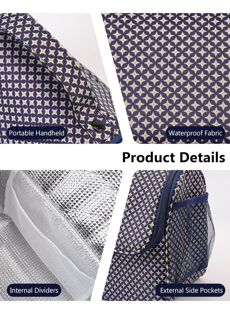 Carttiya Lunch Bag for Women Men Cute Lunch Tote Bags Reusable Insulated Lunch Box 12 Can Large Capacity Reusable Insulated Cooler for Work Picnic or Travel (Purple) - Image 5