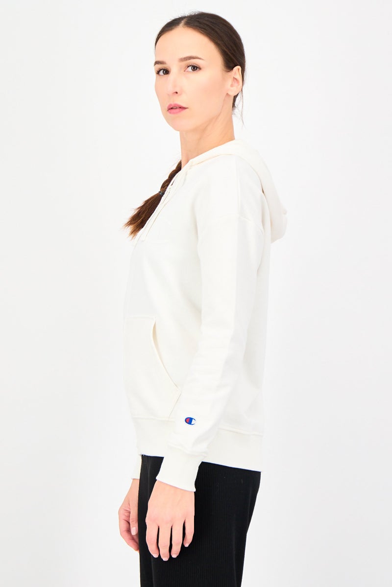 Champion Women Sportswear Fit Long Sleeve Outdoor Sweatshirt, Off White - Image 2