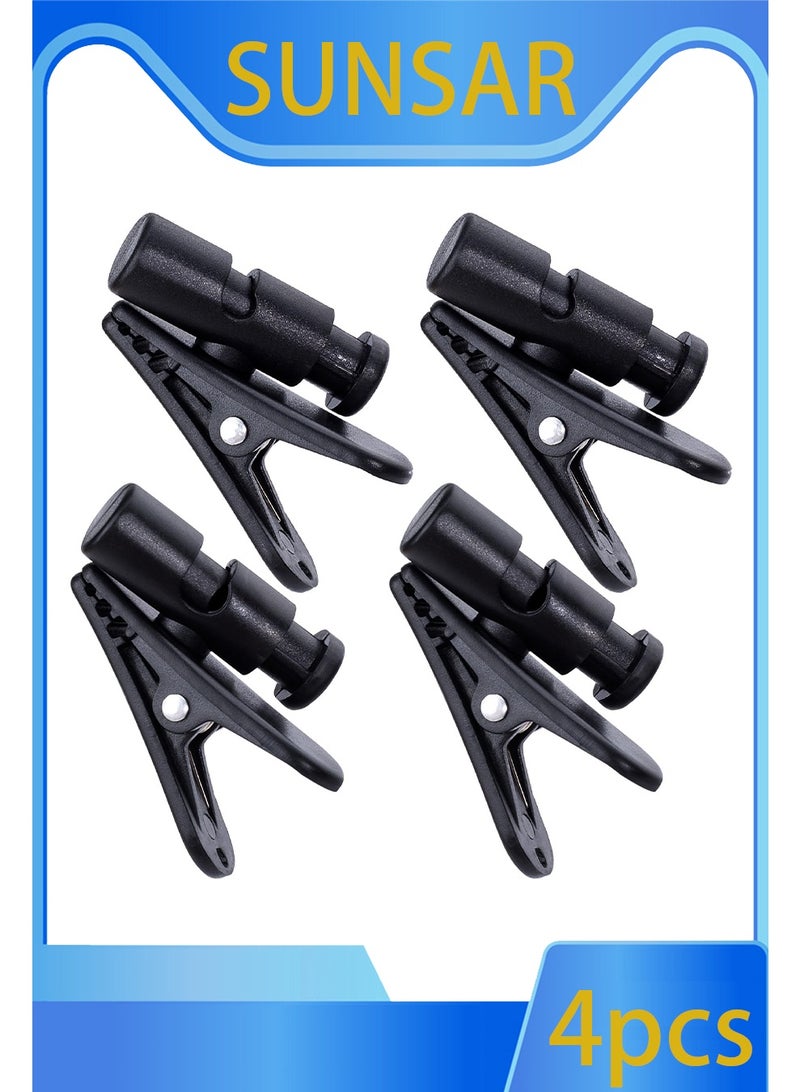 SUNSAR 4 Pack Headphone Wire Clips Earbud Cable Clips Black Earphone Cable Cord Clamp Hooks Collar Clothing Clip, Fixed Cables on The Clothes, for 2-4mm Wire - Image 1