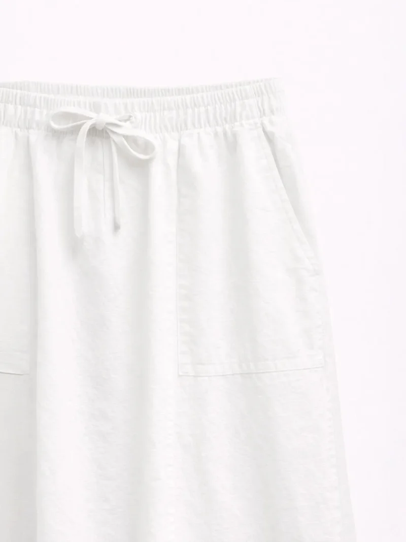 ميكسراي Mixray High-Waisted Poplin Skirt with Drawstring Detail