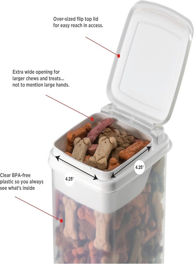 Buddeez Pet Treat Container for Dogs and Cats - 3.5 Quart Flip Top Storage Bin - Bites And Bones Design - Airtight Food Holder - Image 4