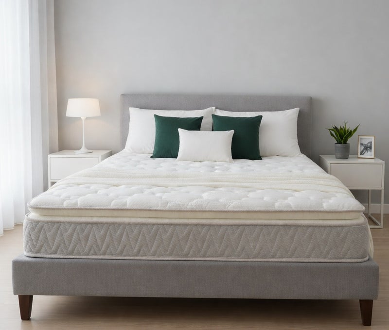 ريكسال هوم مرتبة Euro Seren بارتفاع 20 سم مع Pillow Top ونظام زنبركات الجيب، تخفيف الضغط وعزل الحركة، دعم طبي متوسط الصلابة لنوم صحي – مقاس 140 × 200 سم - Image 1