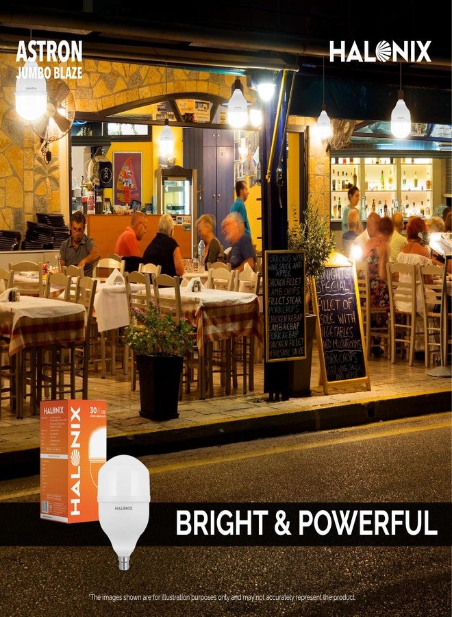 Halonix مصباح هالونيكس جامبو LED بقوة 30 واط | ضوء نهاري بارد (6500 كلفن) | عبوة من قطعة واحدة | موفر للطاقة | حماية من زيادة التيار حتى 4 كيلو فولت | قاعدة B22 | مصباح LED عالي القدرة - Image 3