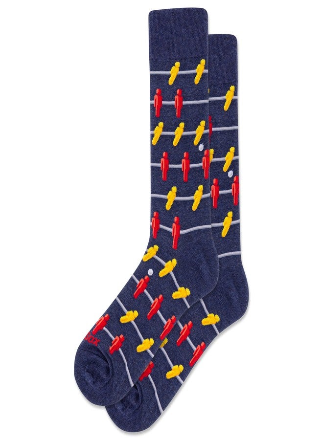 Hot Sox Men's Foosball Crew Denim Heather Men's 6.5-12 - Image 1