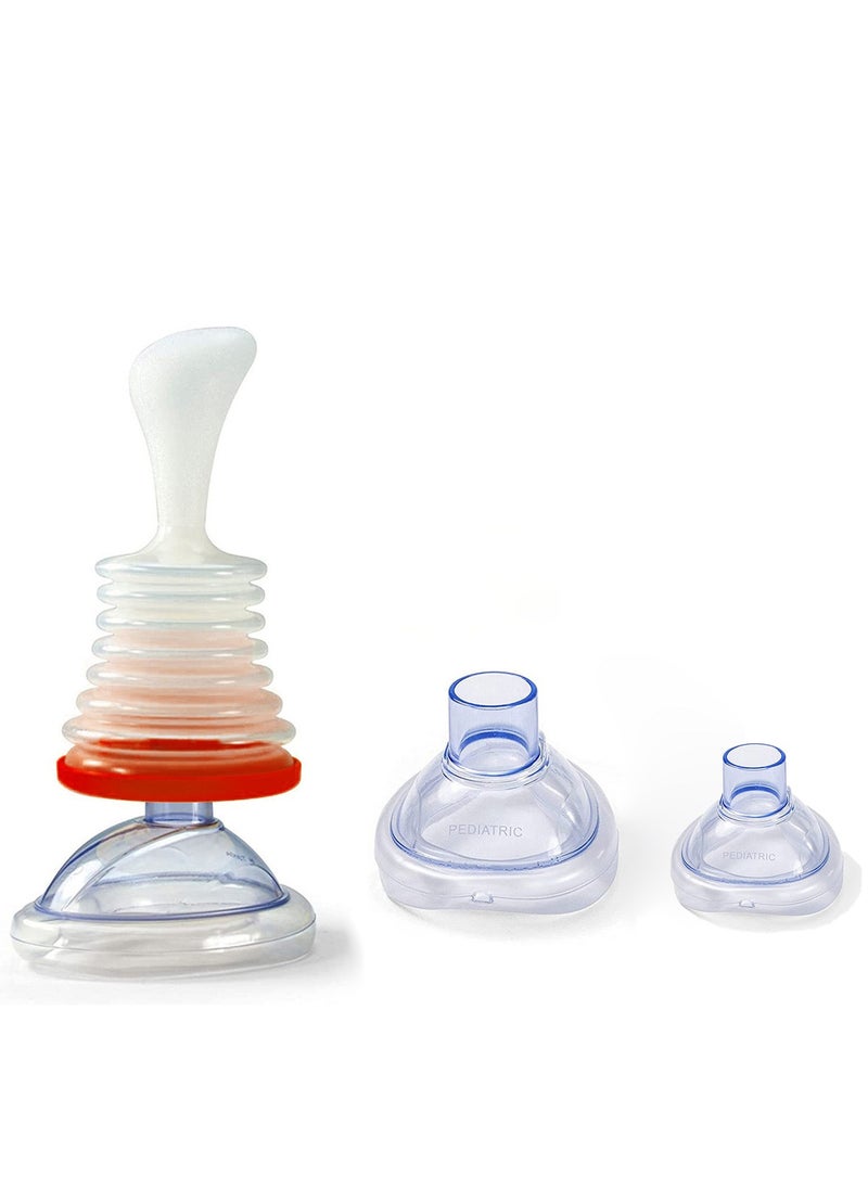 Generic - Choking Emergency Device, professional asphyxia first aid device for adults and children, suction obstruction device, and breathing trainer, with 2 masks of different sizes - Image 1