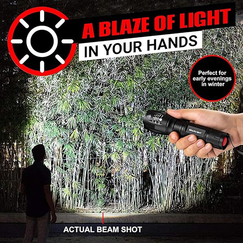 GearLight LED Flashlight High Lumens - Super Bright, Powerful, Mid-Size Tactical Flashlight for Camping,Outdoor Activity & Emergency Use - Image 4