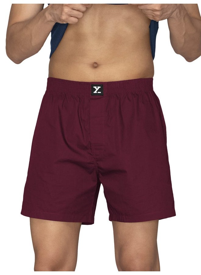XYXX XYXX Men Combed Cotton innerboxers, Regular Fit, Solid, Pack of 1, XYBOX94L, Bold Burgundy, L  - Image 2