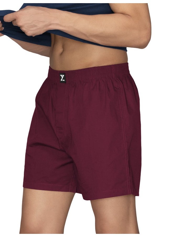 XYXX XYXX Men Combed Cotton innerboxers, Regular Fit, Solid, Pack of 1, XYBOX94L, Bold Burgundy, L  - Image 1
