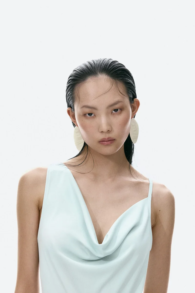 H&M Asymmetric cowl-neck dress