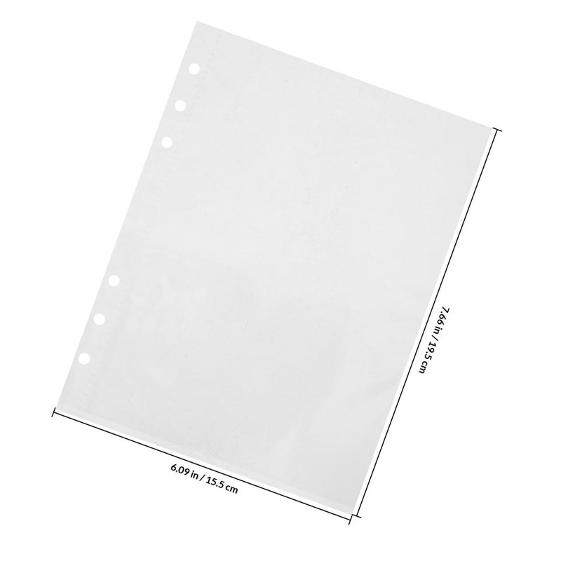 A5 6 Ring Binder Plastic Sleeve Inserts 50pcs Double Sided Pockets For Photos Documents Cards Cash Notes - Image 3