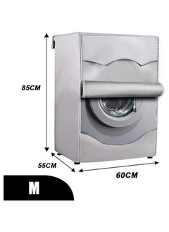 HOOKOR Washer Dryer Cover, Silver Coating Oxford Cloth Full-automatic Roller Washing Machine Washer Dryer Cover, Waterproof Sun-resistant Dust Cover (M)  - Image 2