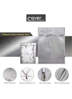 HOOKOR Washer Dryer Cover, Silver Coating Oxford Cloth Full-automatic Roller Washing Machine Washer Dryer Cover, Waterproof Sun-resistant Dust Cover (M)  - Image 3