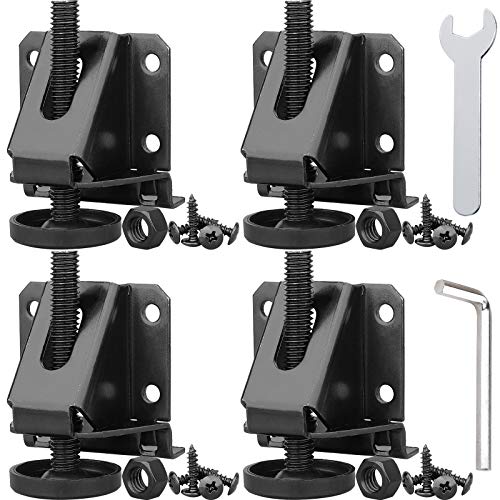Anwenk Leveling Feet Heavy Duty Furniture Levelers Adjustable Table Leg Leveler w/Lock Nuts for Furniture,Table, Cabinets, Workbench,Shelving Units and More,Black (Heavy Duty Furniture Levelers Black 4P) - Image 1