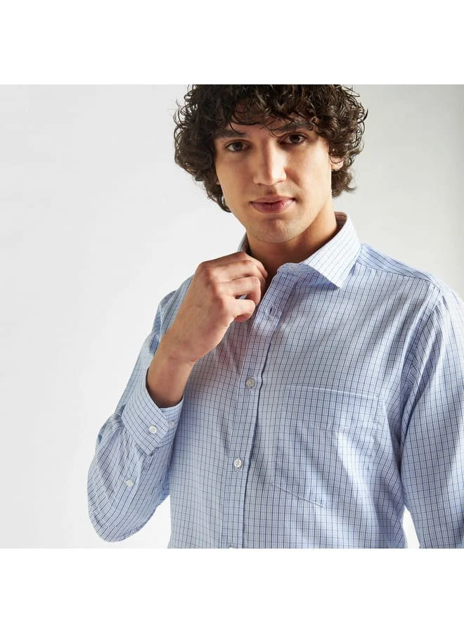 Splash FAV Checked Shirt with Chest Pocket and Long Sleeves