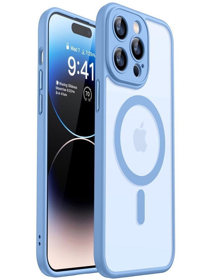 كانشن جراب CANSHN المغناطيسي المتوافق مع iPhone 14 Pro (6.1 بوصة)، مُحسّن [حماية كاملة للكاميرا] [متوافق مع MagSafe] [شفاف غير لامع] غطاء حماية للهاتف مقاوم للصدمات - أزرق فاتح - Image 1