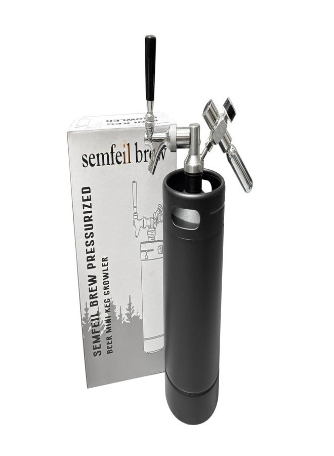 semfeil brew 128oz Mini Keg Growler Carbonated Beer Growler Tap System 304 Stainless Steel Pressurized Draft Beer Dispenser System, Portable Home Beer Dispenser System Craft Beer Keg Gift for Men Beer Lovers - Image 1