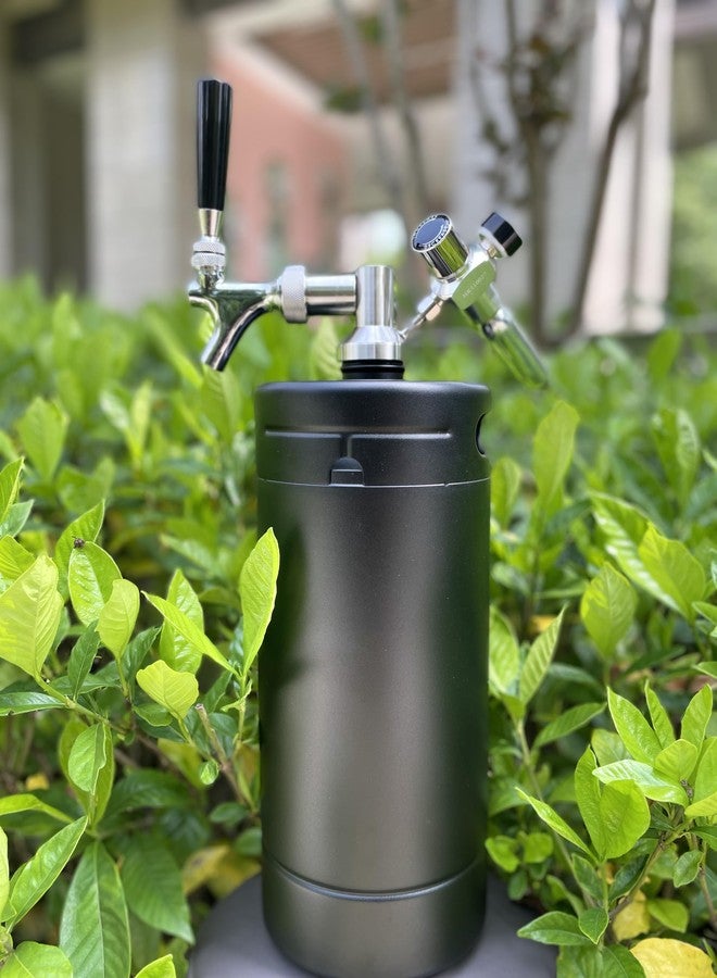 semfeil brew 128oz Mini Keg Growler Carbonated Beer Growler Tap System 304 Stainless Steel Pressurized Draft Beer Dispenser System, Portable Home Beer Dispenser System Craft Beer Keg Gift for Men Beer Lovers - Image 5