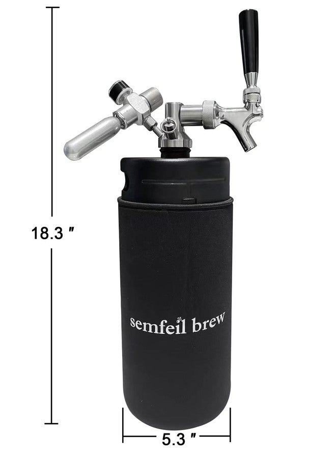 semfeil brew 128oz Mini Keg Growler Carbonated Beer Growler Tap System 304 Stainless Steel Pressurized Draft Beer Dispenser System, Portable Home Beer Dispenser System Craft Beer Keg Gift for Men Beer Lovers - Image 3