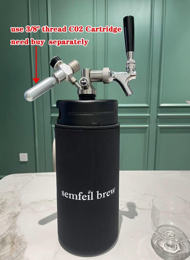semfeil brew 128oz Mini Keg Growler Carbonated Beer Growler Tap System 304 Stainless Steel Pressurized Draft Beer Dispenser System, Portable Home Beer Dispenser System Craft Beer Keg Gift for Men Beer Lovers - Image 4
