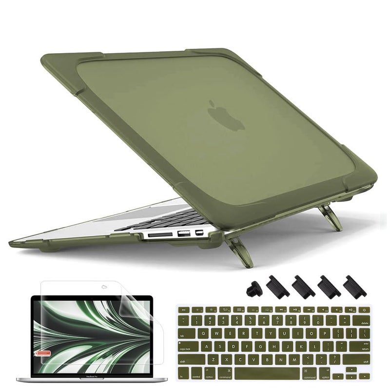 Mektron for MacBook Air 13 Case A1466 A1369 Heavy Duty Dual Layer Hard Case Cover with TPU PC Bumper for MacBook Air 133inch 20102017 wKeyboard Cover Screen Protector Avocado Green