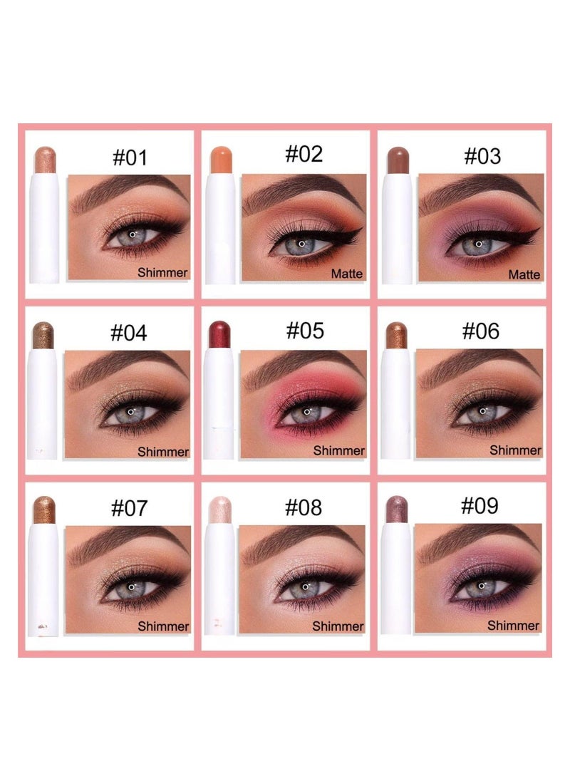 Generic 12 Pcs Eyeshadow Stick Soft Creamy Matte Shimmer Eye Shadow Pencil Crayon Highlighting mented Shiny Eyeshadow Pencil Waterproof Classy Shimmer Eye Shadow Sticks Sets - Image 2