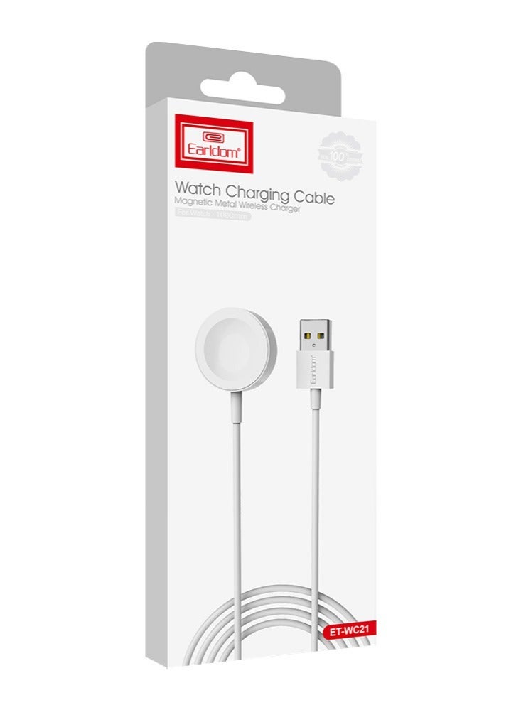 JAJEEK ET-WC21 Wireless Charging Cable for Apple Watch - 5V/0.35A, 1m Length, White (Model 40236) - Convenient Charging Solution - Image 5