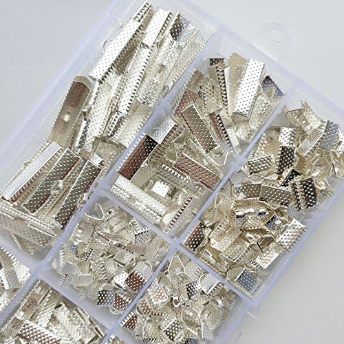 Chenkou Craft 7sizes Loose Beads Ribbon Clamps End Jewelry Marking (Silver) - Image 4