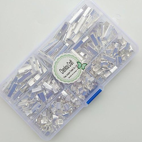 Chenkou Craft 7sizes Loose Beads Ribbon Clamps End Jewelry Marking (Silver) - Image 3