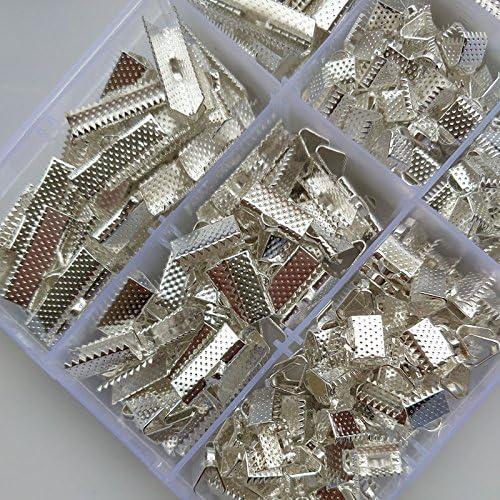 Chenkou Craft 7sizes Loose Beads Ribbon Clamps End Jewelry Marking (Silver) - Image 5