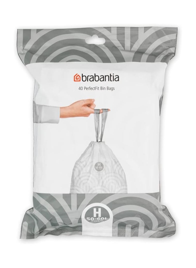 brabantia Brabantia Bin Liners, Size H, 50-60 L - 40 Bags  - Image 1