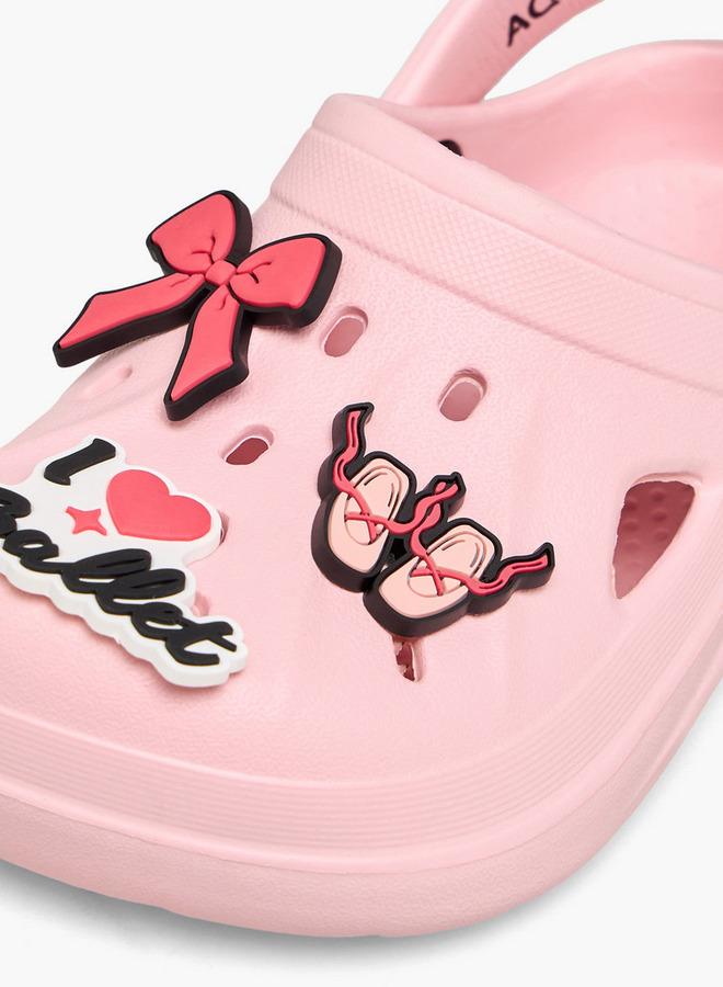Aqua Girls Bow Applique Clogs - Image 4