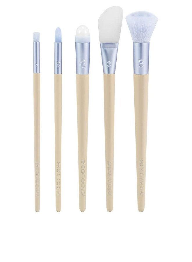 EcoTools Elements Limited Edition Hydro-Flow Skincare & Makeup Application Brush Kit, 5 Piece Brush Set, Blue