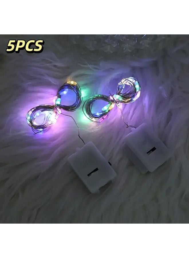 5 Pack LED Copper Wire Fairy String Lights Colorful 787 Inch Battery Powered - Image 1